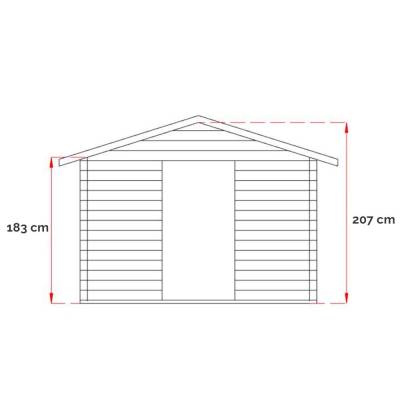 Casetta in legno 2,5x2,5 Per Attrezzi Willa  con porta doppia finestrata 249x249 cm