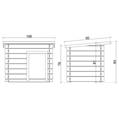 Arredo da esterno - Cuccia da esterno in legno Lilly 98X77 CM