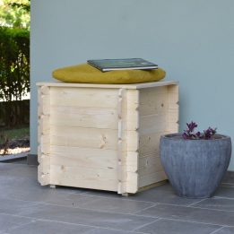 Baule Cassapanca in legno da esterno Gaia 60x60x54H Cm