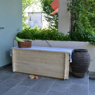 Baule Cassapanca in legno da esterno Giove 130X60X54H CM
