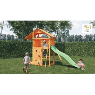 Giochi da giardino - Casetta per bambini con scivolo e doppia altal...
