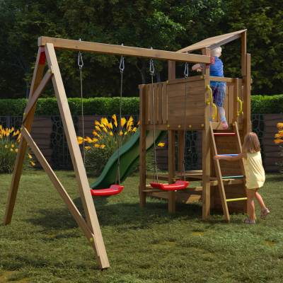 Parco giochi in legno Playland JoyHop TGG Play Con Scivolo Altalena E Tavolo Picnic