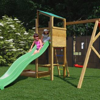 Parco giochi in legno Playland Sunny TGG Play Con Scivolo, Altalena E Sabbiera