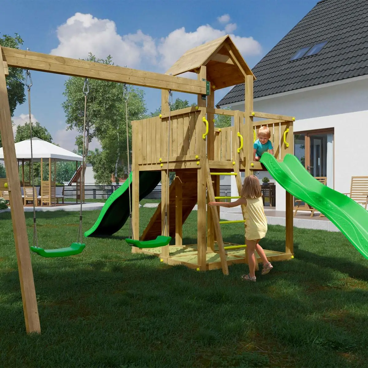 parco dei giochi di legno