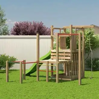 Parco giochi in legno Fungoo Climbing Star 4 con scivolo, sabbiera e arrampicata