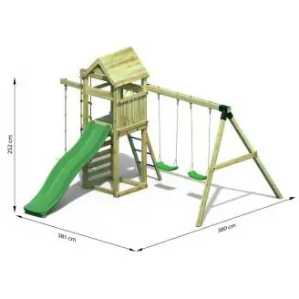 Fungoo Gaia TL2S Parco giochi in legno da giardino con scivolo altalena