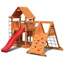 Fungoo BIG LEADER SPIDER RED casetta due altalene scivolo e arrampicata