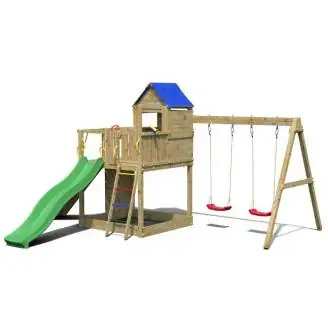 Casetta bimbi e altalena Fungoo Treehouse 3 giochi da giardino in legno