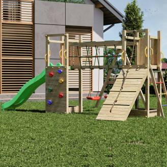 Parco giochi in legno  Fungoo Maxi Exposure con scivolo, altalene, ponte e arrampicata