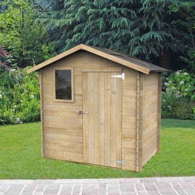 Casetta in Legno da Giardino Liana 198x130 Cm Per Attrezzi Con Porta Singola e Finestra