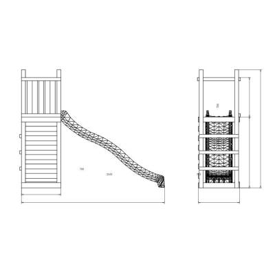 Parco giochi in legno Fungoo Funny 3 Light Scivolo e Arrampicata