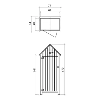 Arredo da esterno - Mobiletto in legno da esterno Utile 3 - 77x54x1...