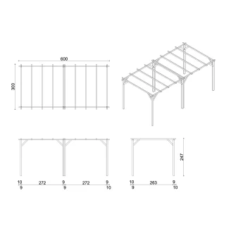 Arboris - Pergola da Giardino 3x3 in Legno Colore Noce