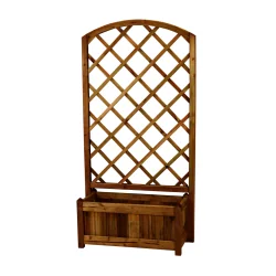 Fioriera con grigliato ad arco Rosy 90x36x h 172 cm colore Noce