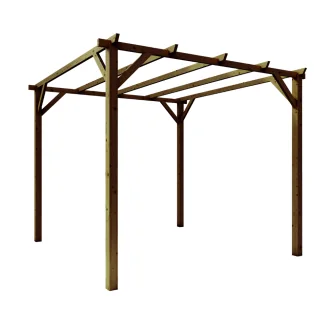 Arboris - Pergola in Legno 3x3 Resistente all'Esterno Colore Noce