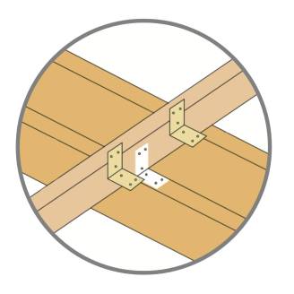 Kit Angolari 70x70 mm con viti per travi in legno