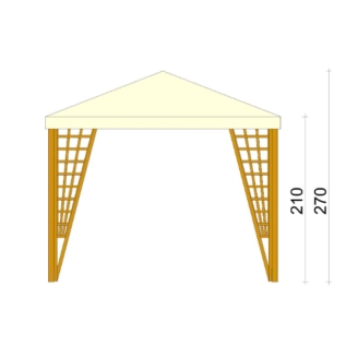 Gazebo 3x3 in legno da giardino Trench Colore Noce con copertura in PVC