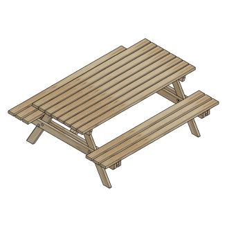 Set birreria tavolo da picnic con panchina in legno Happytime 35mm per giardino e terrazzo 180 x 150 x 70 cm