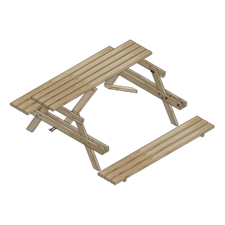 Set birreria tavolo da picnic con panchina in legno Happytime 35mm per giardino e terrazzo 180 x 150 x 70 cm