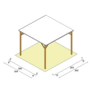 Nuvola - Pergola da Giardino 3x3 in Legno Colore Noce