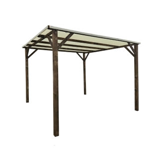 Nuvola - Pergola in Legno 3x3 Resistente all'Esterno con Copertura Ombreggiante Colore Noce