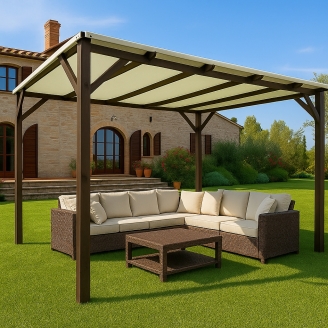 Velus - Pergola da Giardino 3x4 in Legno Colore Noce