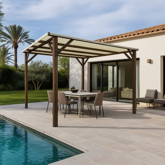 Nuvola - Pergola da Giardino 3x3 in Legno Colore Noce