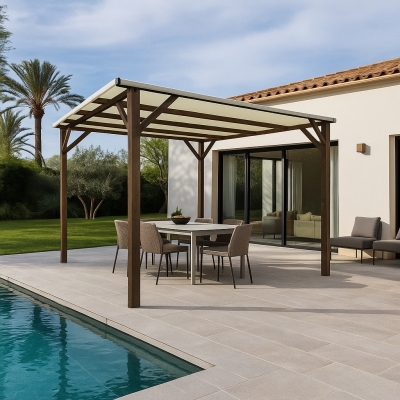 Nuvola - Pergola da Giardino 3x3 in Legno Colore Noce