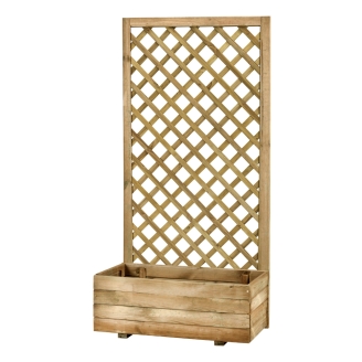 Fioriera in legno con griglia Marika 40X80X H180 Cm