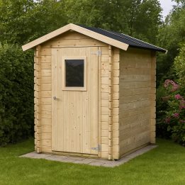 Casetta in legno 1,5x1,5 m Jack Per Attrezzi con porta singola finestrata 146x146 cm