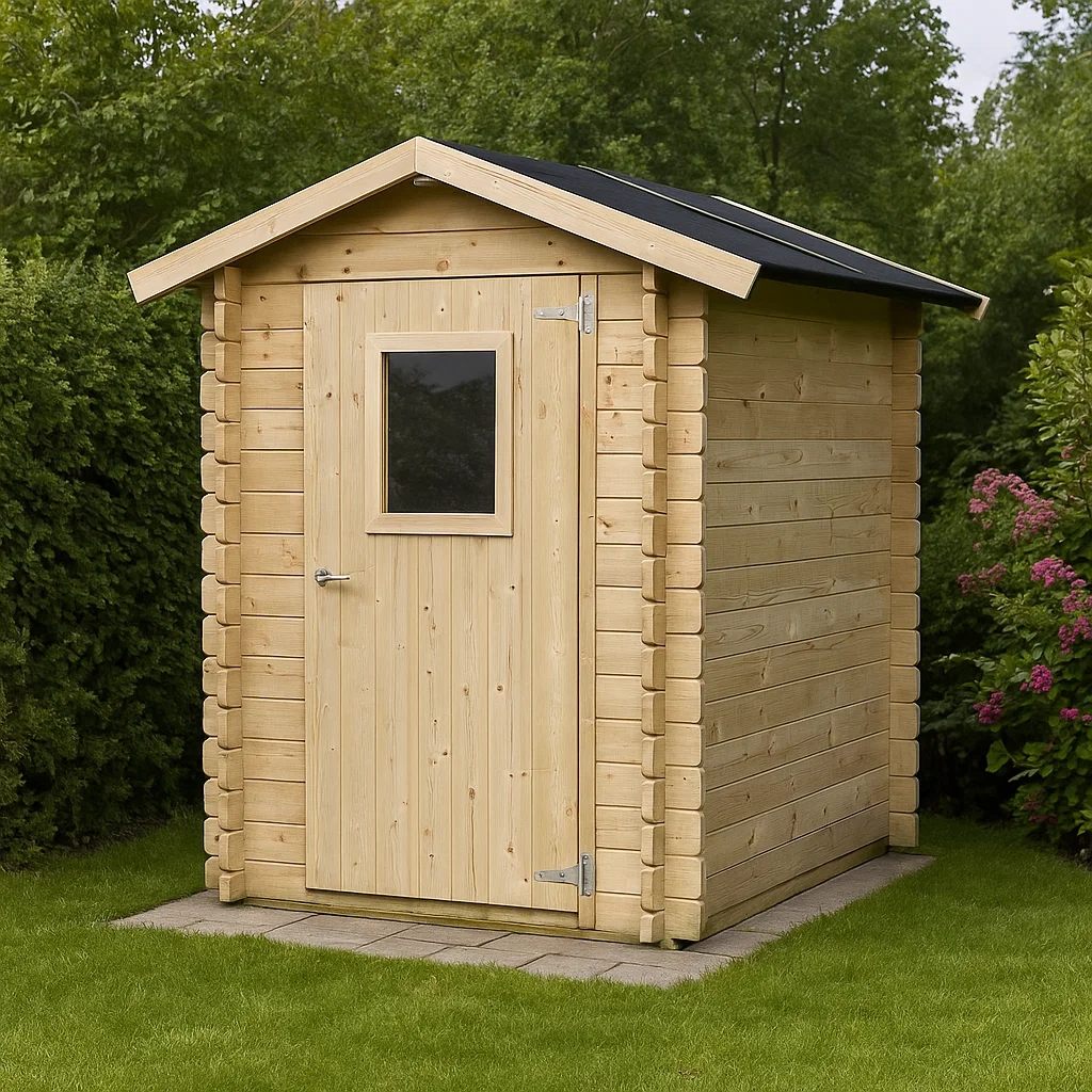Casetta in legno 1,5x1,5 m Jack Per Attrezzi con porta singola finestrata 146x146 cm