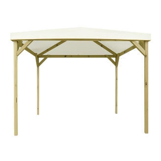 Tooy - Gazebo in Legno 3x3 Resistente all'Esterno con Copertura Antigrandine