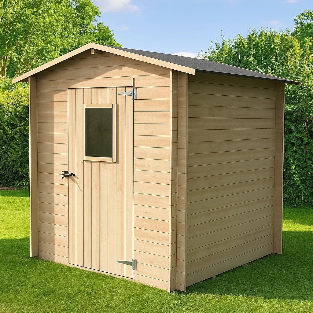 Casetta in legno 2x2 Wanda - Box Capanno per Attrezzi Con Porta E Finestra 198x198 cm