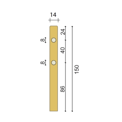 Palo tondo 14x150 cm con 2 fori in legno impregnato in autoclave