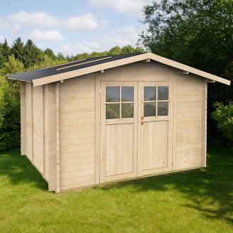Casetta in legno Per Attrezzi Willa 3x2,5  con porta doppia finestrata 296x249 cm