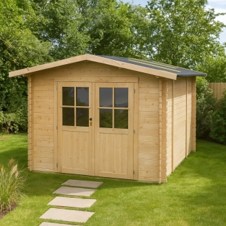 Casetta in legno 2,5x2,5 Per Attrezzi Willa con porta doppia finestrata 249x249 cm