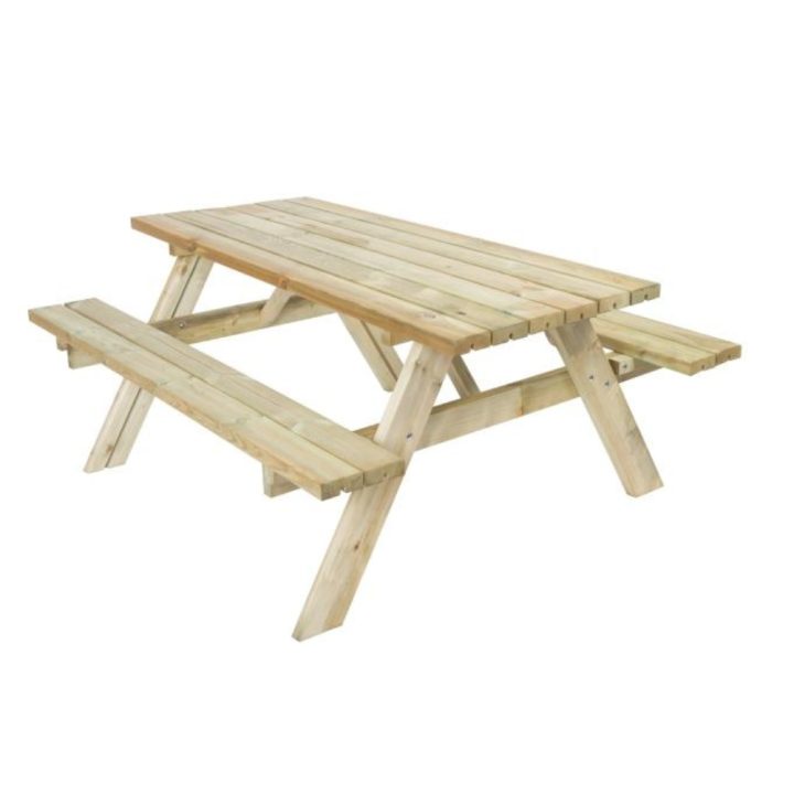 Set birreria tavolo da picnic in legno con panchine richiudibili Paysage 42 mm per giardino e terrazzo 177 x 153 x 76 cm