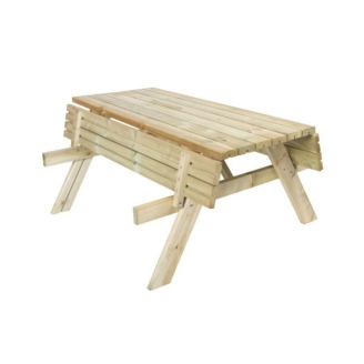Set birreria tavolo da picnic in legno con panchine richiudibili Paysage 42 mm per giardino e terrazzo 177 x 153 x 76 cm