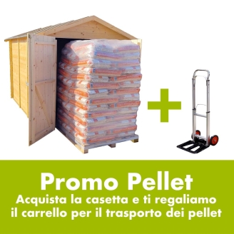 casetta in legno per pellet