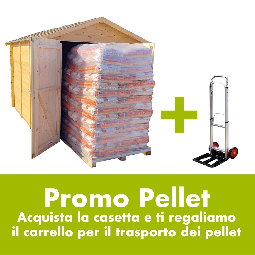 casetta in legno per pellet