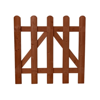 Cancello in legno Prisma Diritto 100x90 cm in pino impregnato color noce