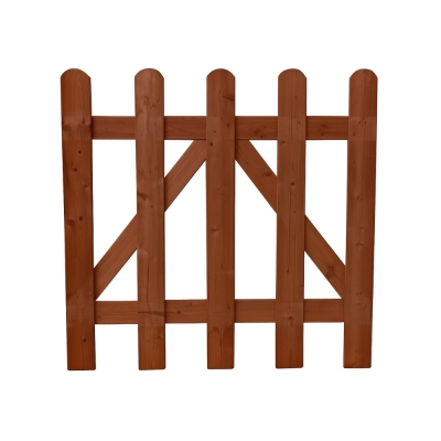 Cancello in legno Prisma Diritto 100x90 cm in pino impregnato color noce