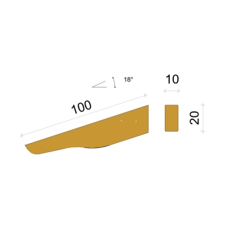 Mensola in abete lamellare Oslo 10x20x100 cm