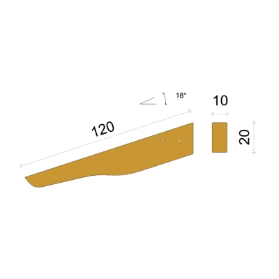 Mensola in abete lamellare Oslo 10x20x120 cm per pensiline