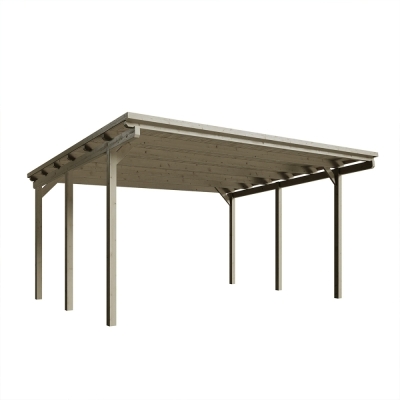 Cover Orlando 600x500 cm – Cover auto in legno impregnato con tetto protettivo