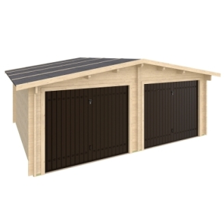 Garage Duse doppio 600x530 cm – Garage in legno 2 posti, pareti 45 mm, porta basculante