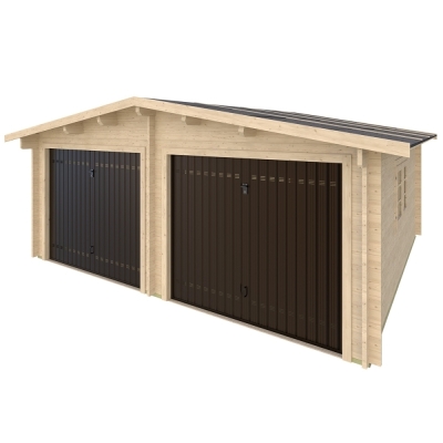 Garage Duse doppio 600x530 cm – Garage in legno 2 posti, pareti 45 mm, porta basculante
