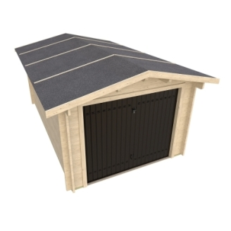 Garage Duse Singolo 330x530 cm – Garage in Legno 1 Posto Auto, Pareti 45 mm