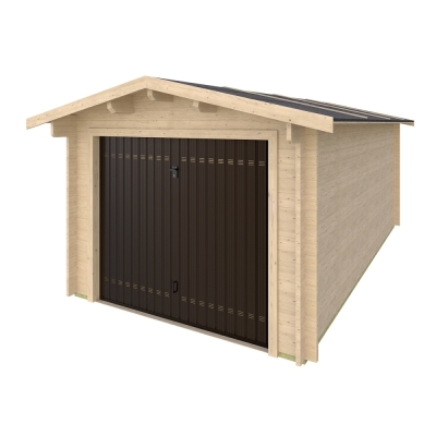 Garage Duse Singolo 330x530 cm – Garage in Legno 1 Posto Auto, Pareti 45 mm