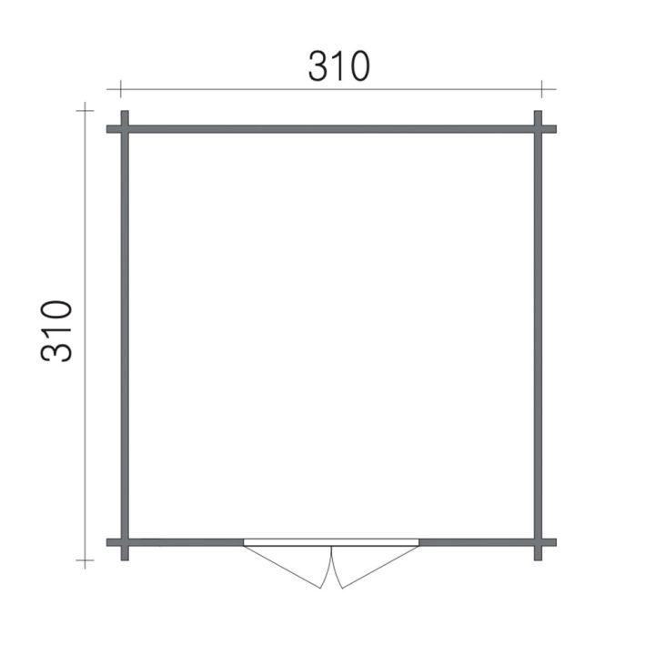 Casa in legno Aida spessore 45mm dimensioni 310x310cm
